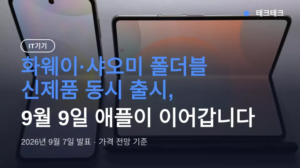 화웨이 샤오미 폴더블 신제품 동시 출시, 갤폴드8 대비 뭐가 다른가