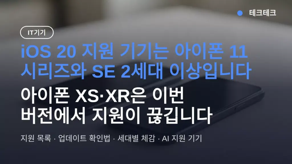 iOS 20 지원 기기 어디까지? 아이폰 11부터 되고 XS·XR은 지원 끝