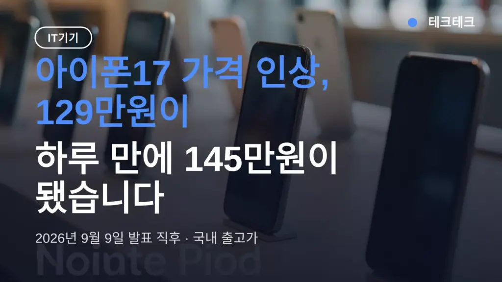 아이폰17 가격 인상, 하루 만에 16만원 오른 이유와 지금 사야 할까 판단 기준