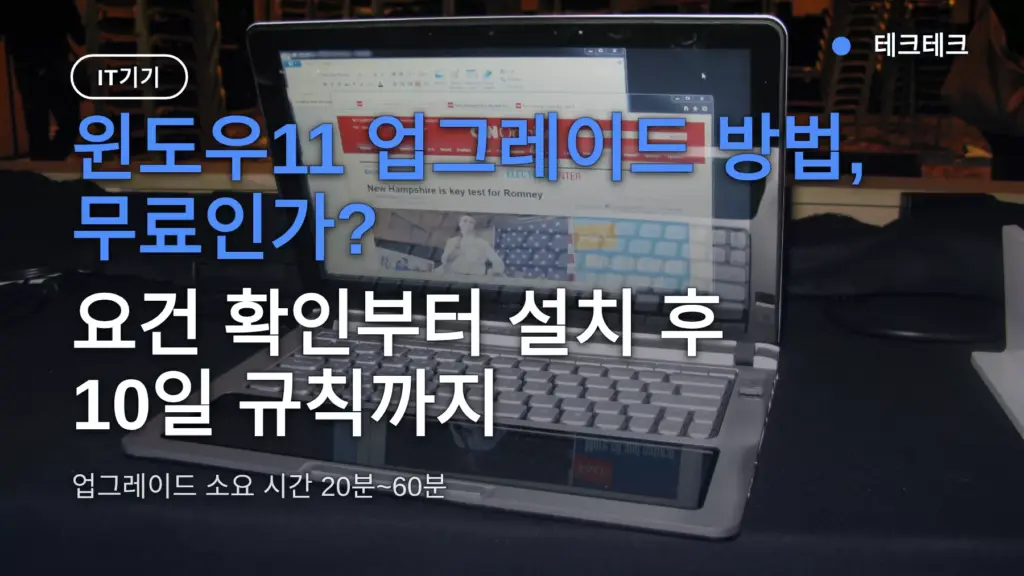 윈도우11 업그레이드 방법, 무료인가? 요건 확인부터 설치 후 10일 규칙까지