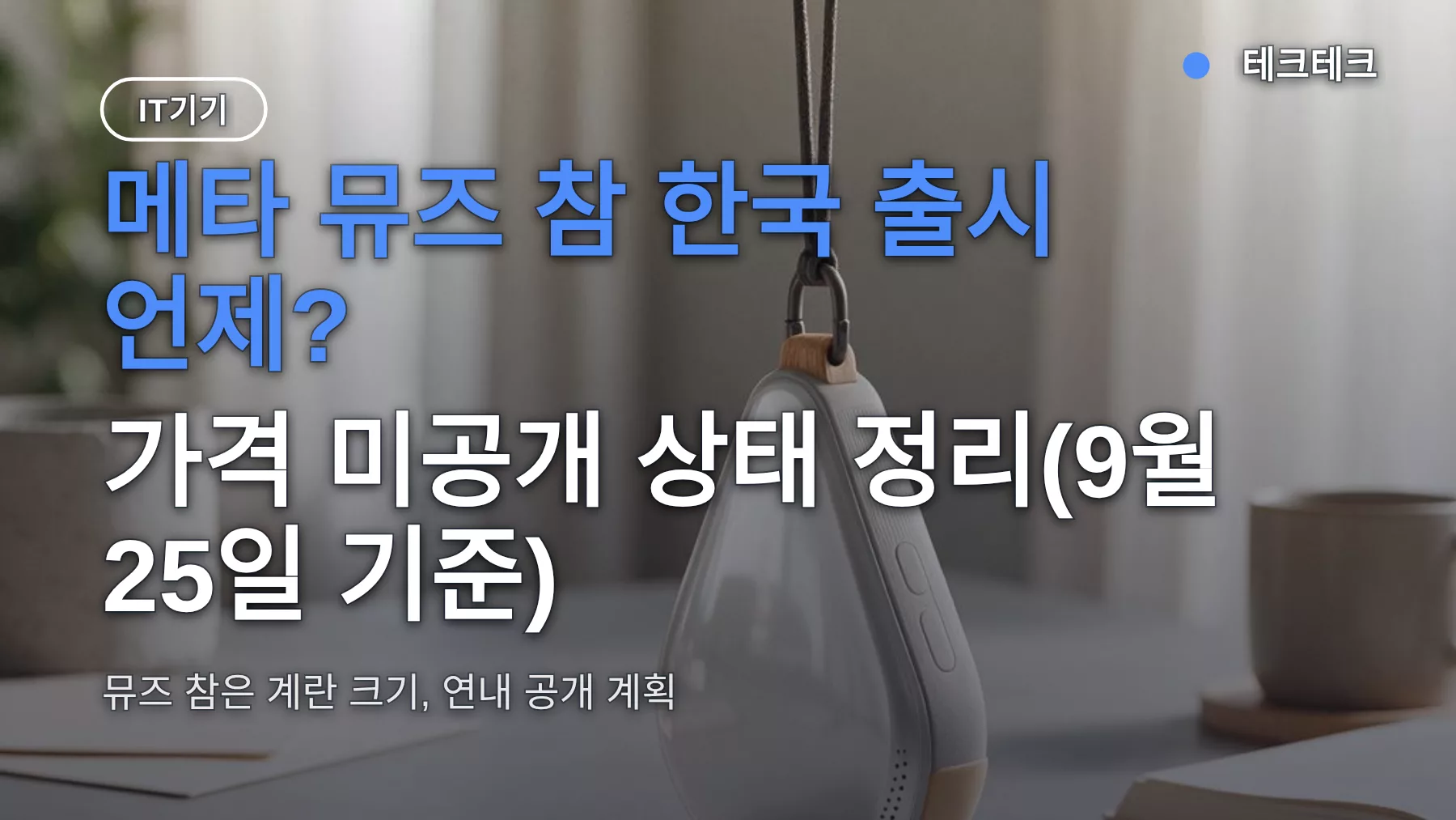 메타 뮤즈 참 한국 출시 언제? 가격 미공개 상태 정리(9월 25일 기준)