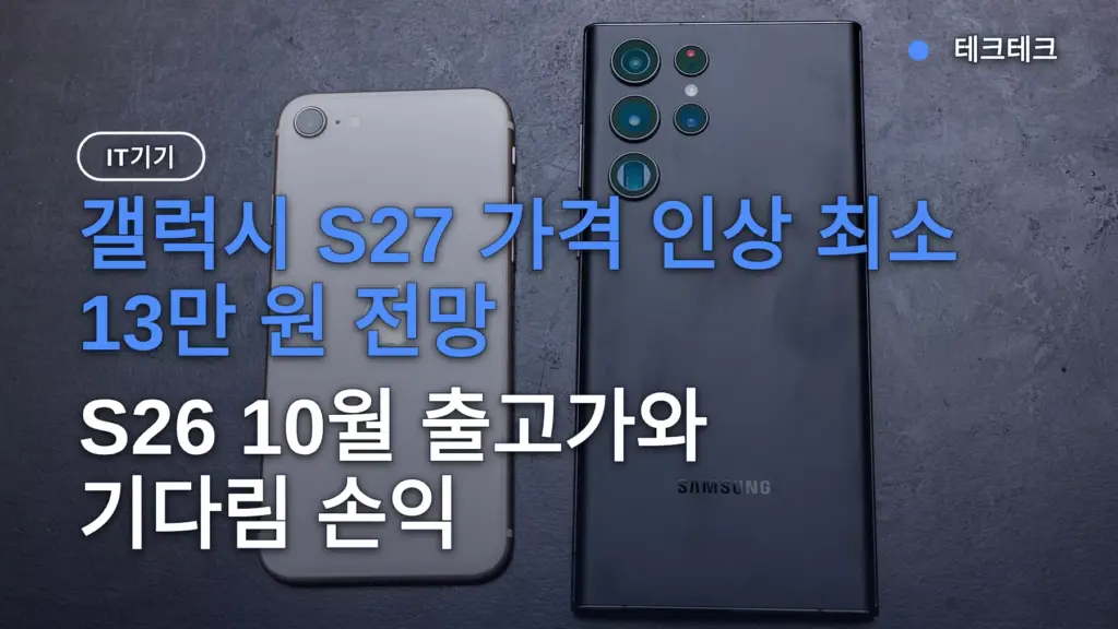 갤럭시 S27 가격 인상 최소 13만 원 전망 — S26 10월 출고가와 기다림 손익